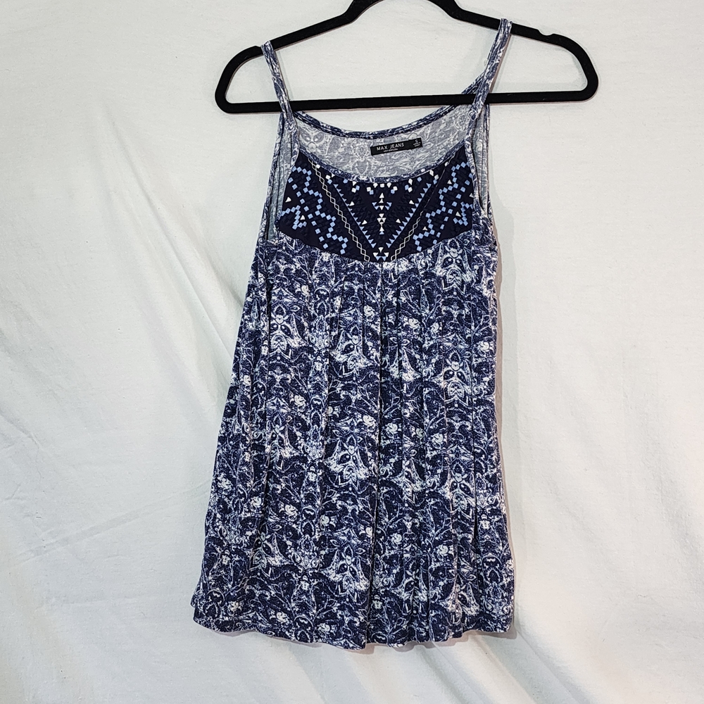 Max Jeans Navy and White Camisole Top